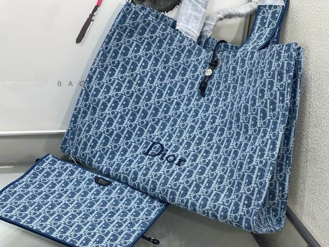 Dioriviera Large Spongy Book Tote Blue Spongy Dior Oblique Fabric M1462PD Dioriviera Large Spongy Book Tote Blue Spongy Dior Oblique Fabric M1462PD