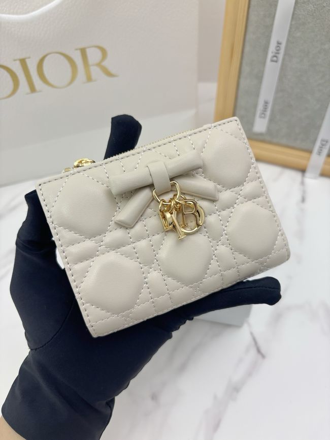 Lady Dior Dahlia Wallet Craie Cannage Lambskin S2065-1 Lady Dior Dahlia Wallet Craie Cannage Lambskin S2065-1