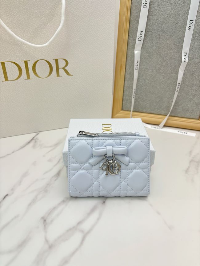 Lady Dior Dahlia Wallet Craie Cannage Lambskin S2065-2