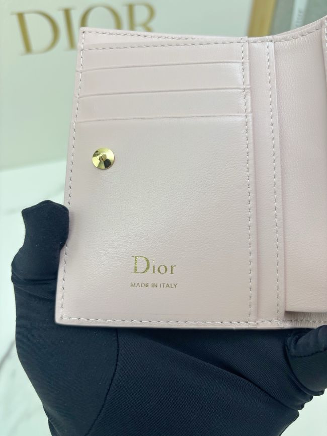 Lady Dior Dahlia Wallet Craie Cannage Lambskin S2065-5