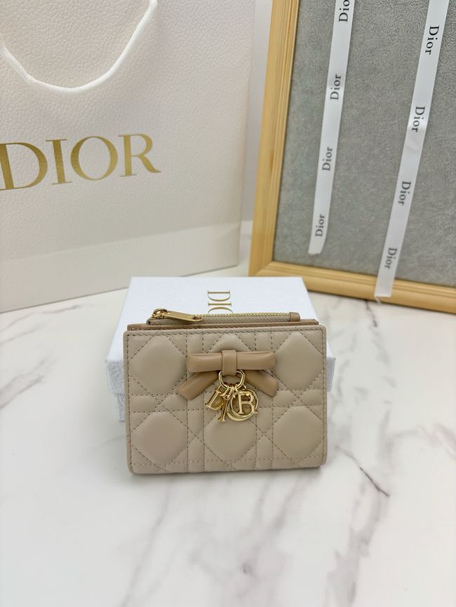 Lady Dior Dahlia Wallet Craie Cannage Lambskin S2065-7 Lady Dior Dahlia Wallet Craie Cannage Lambskin S2065-7