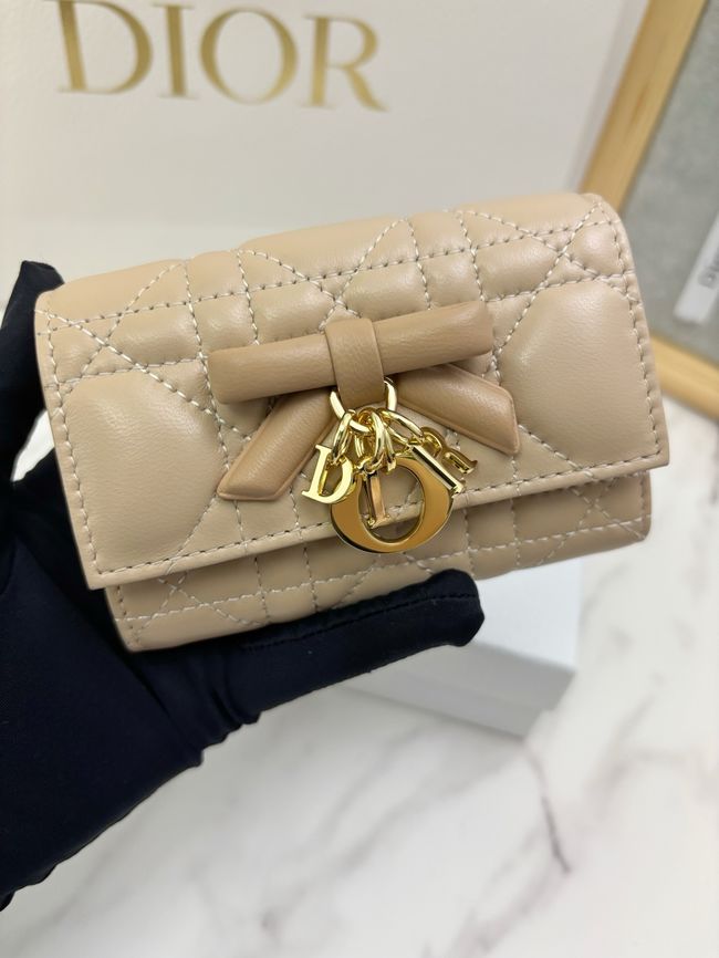 Lady Dior card holder Craie Cannage Lambskin S2067-1 Lady Dior card holder Craie Cannage Lambskin S2067-1