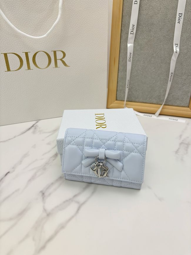 Lady Dior Dahlia card holder Craie Cannage Lambskin S2067-7 Lady Dior Dahlia card holder Craie Cannage Lambskin S2067-7