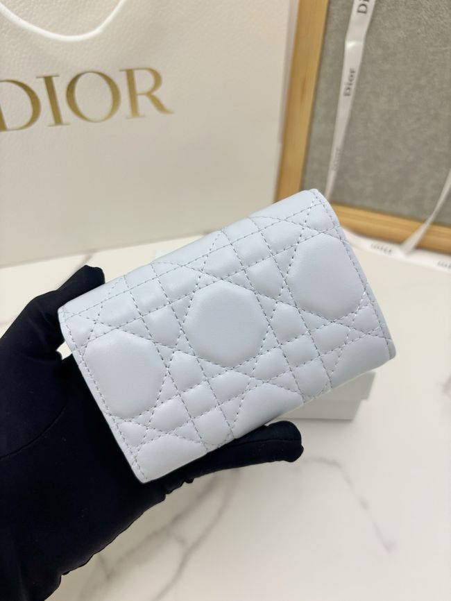 Lady Dior Dahlia card holder Craie Cannage Lambskin S2067-7 Lady Dior Dahlia card holder Craie Cannage Lambskin S2067-7
