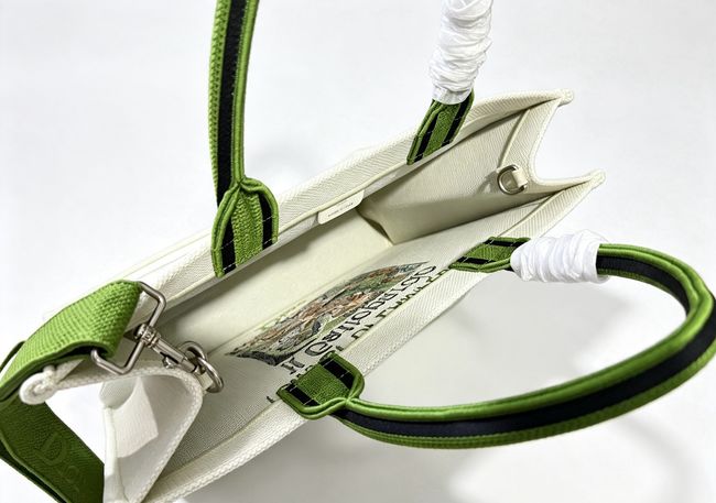 Medium Dior Book Tote with Strap M1354PE green Medium Dior Book Tote with Strap M1354PE green