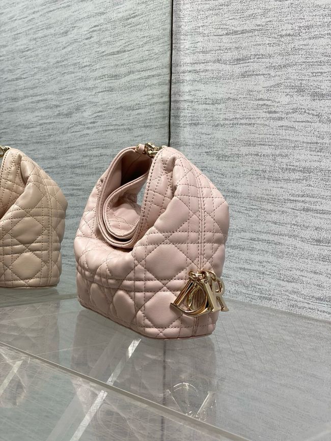 Mini Dior Toujours Hobo Bag Cannage Lambskin M2868O Ballet Pink Mini Dior Toujours Hobo Bag Cannage Lambskin M2868O Ballet Pink