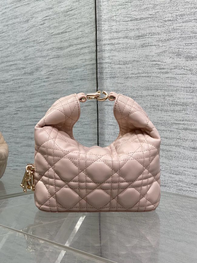 Mini Dior Toujours Hobo Bag Cannage Lambskin M2868O Ballet Pink Mini Dior Toujours Hobo Bag Cannage Lambskin M2868O Ballet Pink