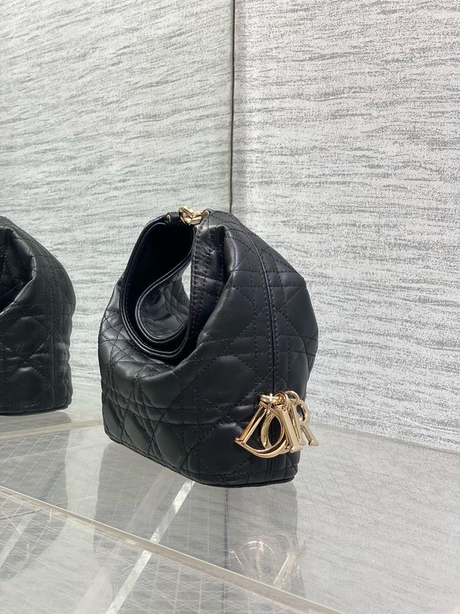 Mini Dior Toujours Hobo Bag Cannage Lambskin M2868O black