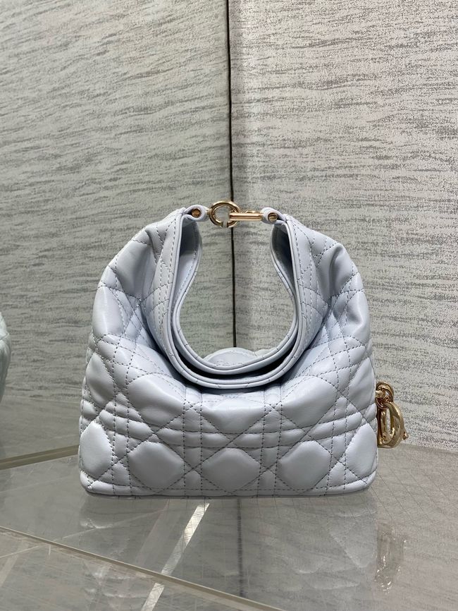 Mini Dior Toujours Hobo Bag Cannage Lambskin M2868O ice blue