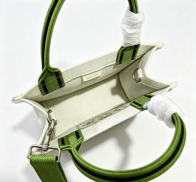 Small Dior Book Tote with Strap Embroidery M1404OE green Small Dior Book Tote with Strap Embroidery M1404OE green