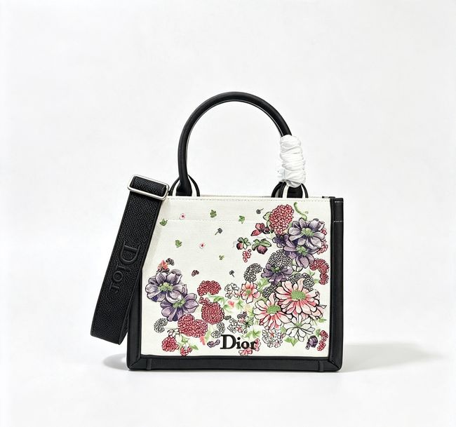 Small Dior Book Tote with Strap Multicolor Dior Hortensia Garden Embroidery M1404OEU Small Dior Book Tote with Strap Multicolor Dior Hortensia Garden Embroidery M1404OEU