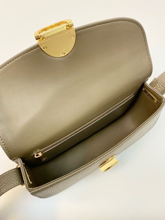 Small Dior Medaillon Flap Bag Grained Calfskin M3919Q Khaki Small Dior Medaillon Flap Bag Grained Calfskin M3919Q Khaki