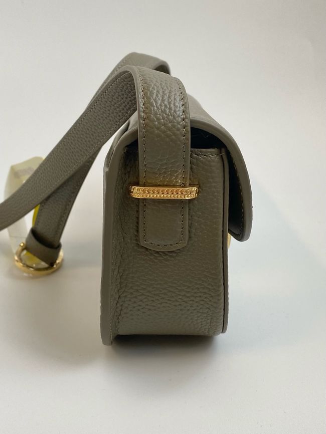 Small Dior Medaillon Flap Bag Grained Calfskin M3919Q Khaki Small Dior Medaillon Flap Bag Grained Calfskin M3919Q Khaki