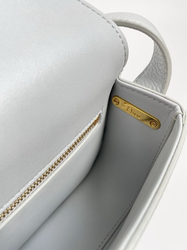 Small Dior Medaillon Flap Bag Grained Calfskin M3919Q ice blue Small Dior Medaillon Flap Bag Grained Calfskin M3919Q ice blue