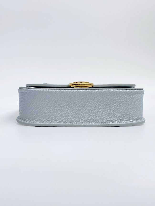 Small Dior Medaillon Flap Bag Grained Calfskin M3919Q ice blue Small Dior Medaillon Flap Bag Grained Calfskin M3919Q ice blue