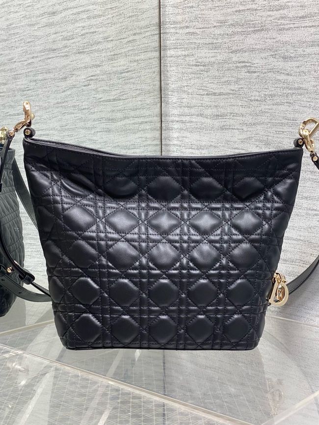 Small Dior Toujours Hobo Bag Cannage Lambskin M2867O black Small Dior Toujours Hobo Bag Cannage Lambskin M2867O black