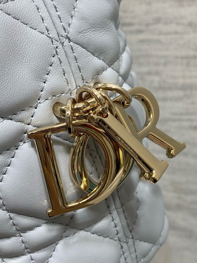 Small Dior Toujours Hobo Bag Ice Blue Cannage Lambskin M2867O Small Dior Toujours Hobo Bag Ice Blue Cannage Lambskin M2867O