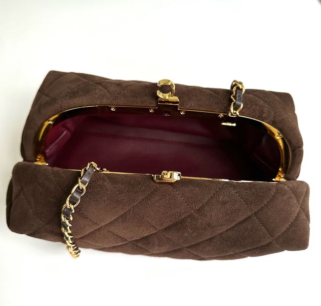 Chanel Clutch with chain AP5252 Dark Brown Chanel Clutch with chain AP5252 Dark Brown