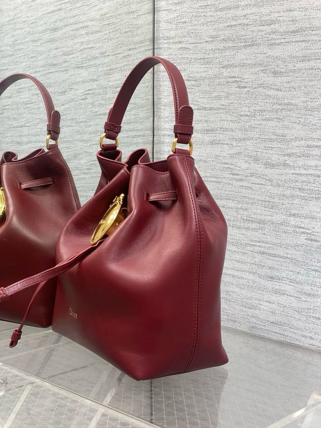 Dior Calfskin Medium Tote Bag 67534 burgundy Dior Calfskin Medium Tote Bag 67534 burgundy