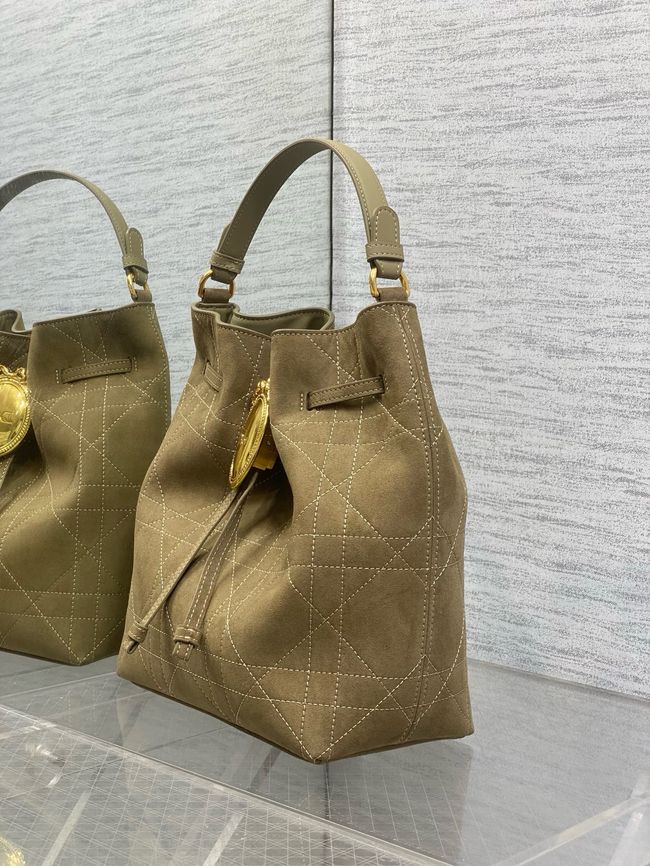 Dior Suede Calfskin Medium Tote Bag 67534 Khaki Dior Suede Calfskin Medium Tote Bag 67534 Khaki