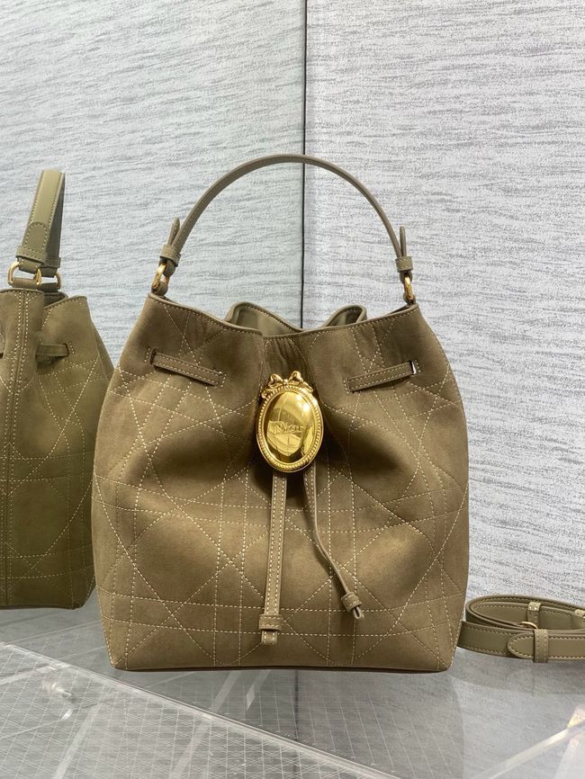 Dior Suede Calfskin Medium Tote Bag 67534 Khaki Dior Suede Calfskin Medium Tote Bag 67534 Khaki