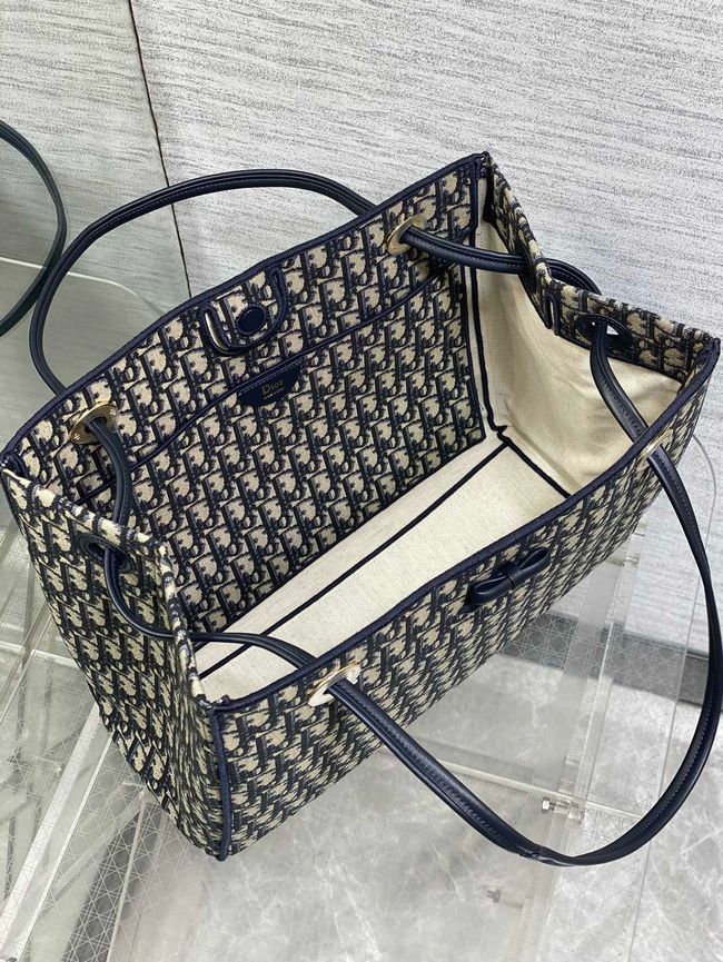 Medium Dior Promenade Shopping Bag Blue Dior Oblique Jacquard M1409O Medium Dior Promenade Shopping Bag Blue Dior Oblique Jacquard M1409O