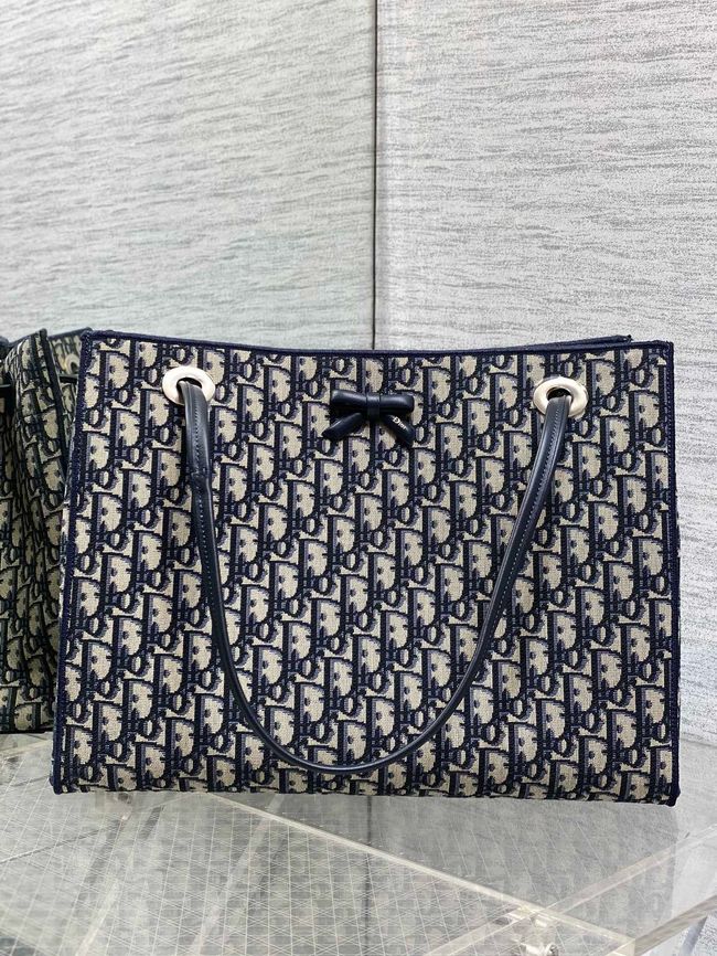 Medium Dior Promenade Shopping Bag Blue Dior Oblique Jacquard M1409O Medium Dior Promenade Shopping Bag Blue Dior Oblique Jacquard M1409O