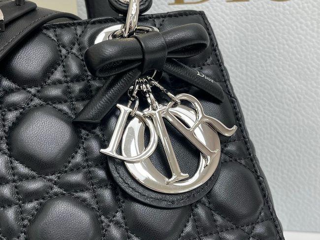Small Lady Dior Bag with Strap Cannage Lambskin M0531OB black Small Lady Dior Bag with Strap Cannage Lambskin M0531OB black
