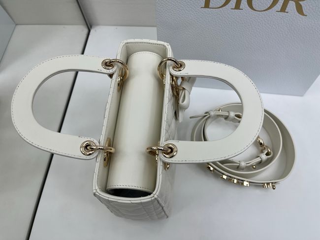 Small Lady Dior Bag with Strap Cannage Lambskin M0531OU Ivory Small Lady Dior Bag with Strap Cannage Lambskin M0531OU Ivory