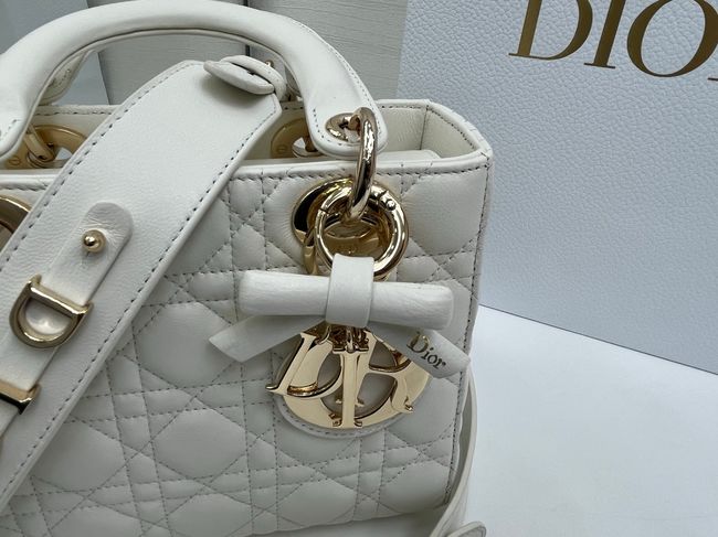 Small Lady Dior Bag with Strap Cannage Lambskin M0531OU Ivory Small Lady Dior Bag with Strap Cannage Lambskin M0531OU Ivory