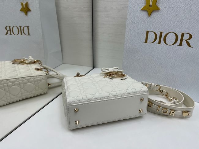 Small Lady Dior Bag with Strap Cannage Lambskin M0531OU Ivory Small Lady Dior Bag with Strap Cannage Lambskin M0531OU Ivory