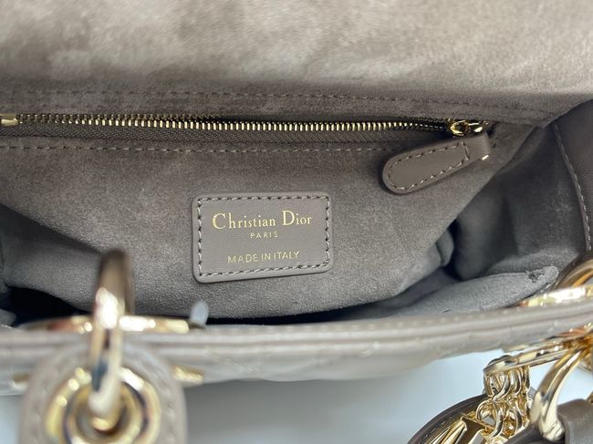 Small Lady Dior Bag with Strap Cannage Lambskin M0531OU dark gray Small Lady Dior Bag with Strap Cannage Lambskin M0531OU dark gray