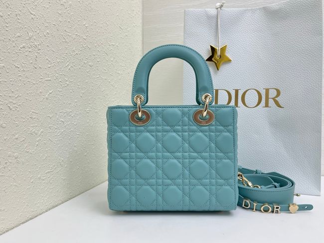 Small Lady Dior Bag with Strap Cannage Lambskin M0531OU lake blue Small Lady Dior Bag with Strap Cannage Lambskin M0531OU lake blue