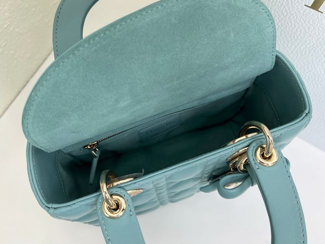 Small Lady Dior Bag with Strap Cannage Lambskin M0531OU lake blue Small Lady Dior Bag with Strap Cannage Lambskin M0531OU lake blue