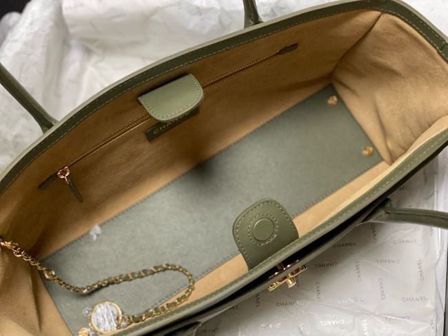 Chanel Small Shopping Bag AS6243 Khaki Chanel Small Shopping Bag AS6243 Khaki