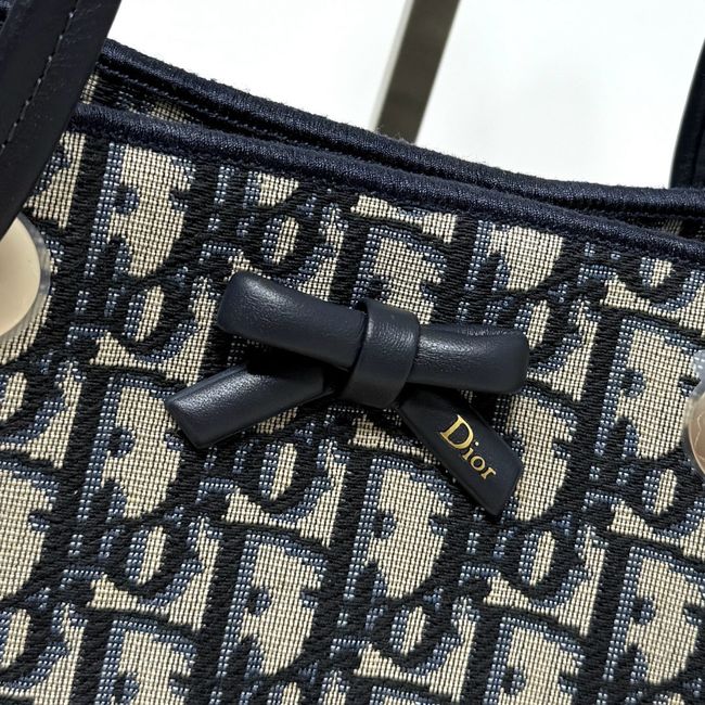 Dior Promenade Mini Shopping Bag Blue Dior Oblique Jacquard S1440OU Dior Promenade Mini Shopping Bag Blue Dior Oblique Jacquard S1440OU