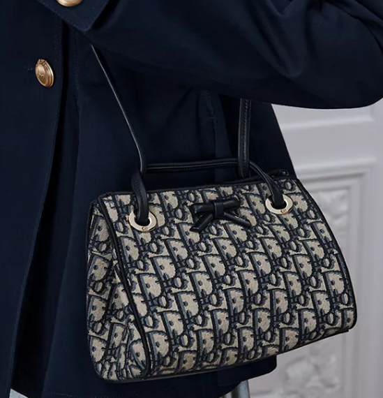 Dior Promenade Mini Shopping Bag Blue Dior Oblique Jacquard S1440OU Dior Promenade Mini Shopping Bag Blue Dior Oblique Jacquard S1440OU