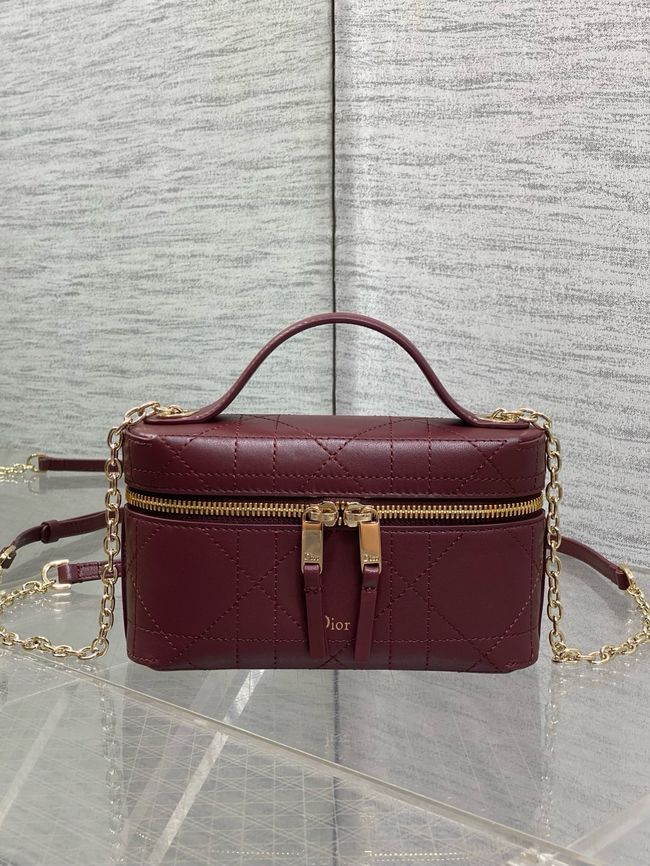 Dior Trianon Soft Vanity Mini Bag Flat Macrocannage Lambskin S4613OS Hermitage Red Dior Trianon Soft Vanity Mini Bag Flat Macrocannage Lambskin S4613OS Hermitage Red