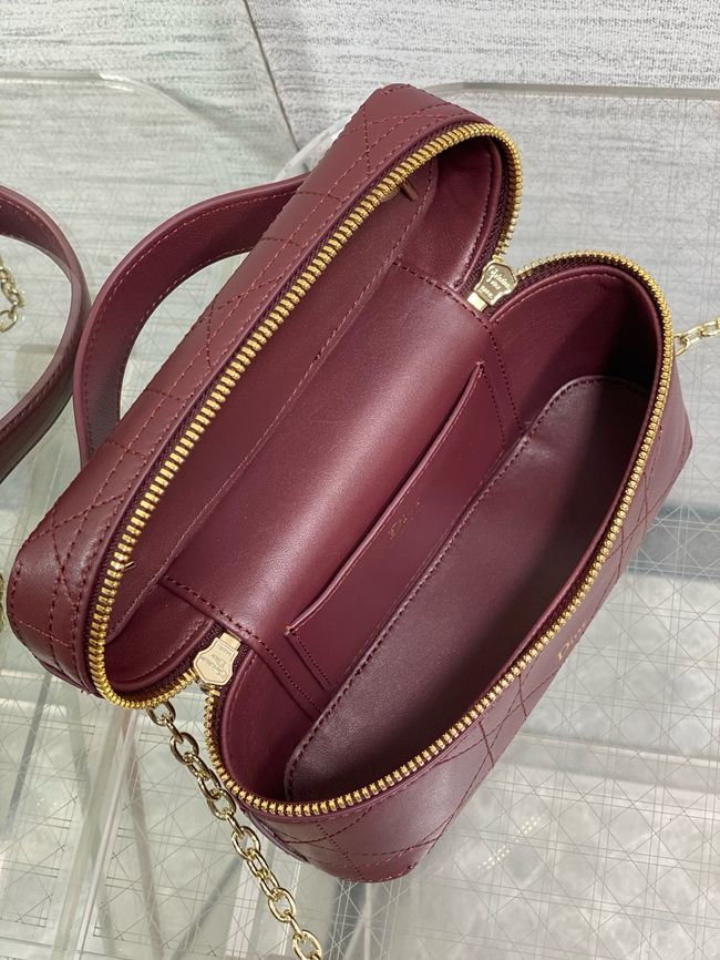 Dior Trianon Soft Vanity Mini Bag Flat Macrocannage Lambskin S4613OS Hermitage Red Dior Trianon Soft Vanity Mini Bag Flat Macrocannage Lambskin S4613OS Hermitage Red
