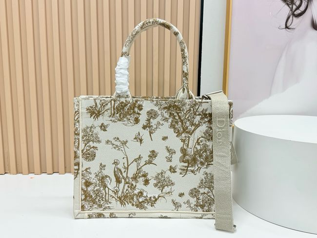 Medium Dior Book Tote with Strap Oblique Embroidery M1354PE-1 Medium Dior Book Tote with Strap Oblique Embroidery M1354PE-1
