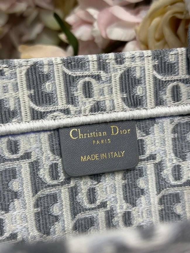 Medium Dior Book Tote with Strap Oblique Embroidery M1354PE-2 Medium Dior Book Tote with Strap Oblique Embroidery M1354PE-2