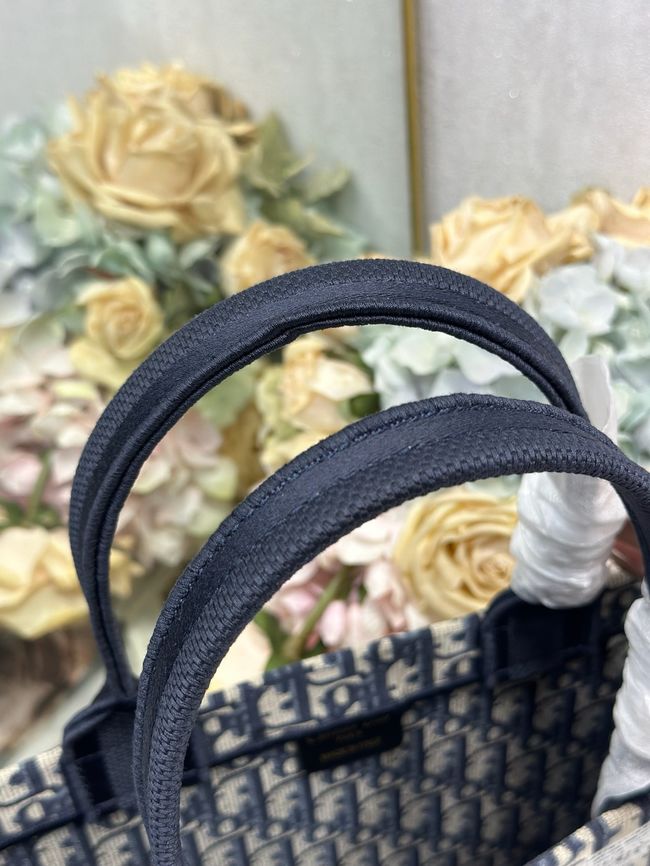 Medium Dior Book Tote with Strap Oblique Embroidery M1354PE-3 Medium Dior Book Tote with Strap Oblique Embroidery M1354PE-3