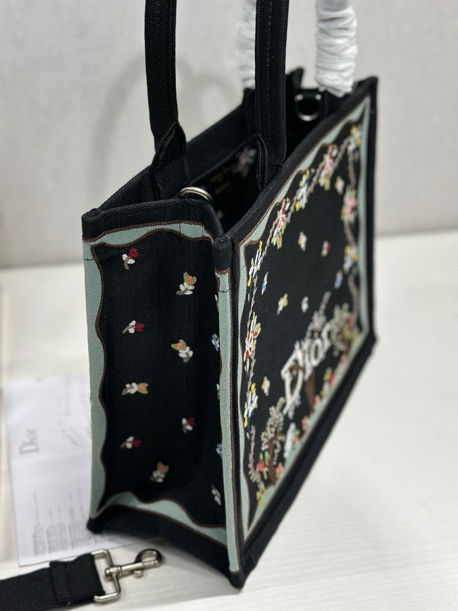 Medium Dior Book Tote with Strap Oblique Embroidery M1354PE-4 Medium Dior Book Tote with Strap Oblique Embroidery M1354PE-4
