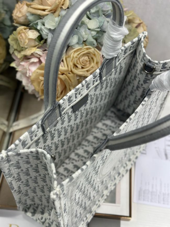 Medium Dior Book Tote with Strap Oblique Embroidery M1354PE-5 Medium Dior Book Tote with Strap Oblique Embroidery M1354PE-5