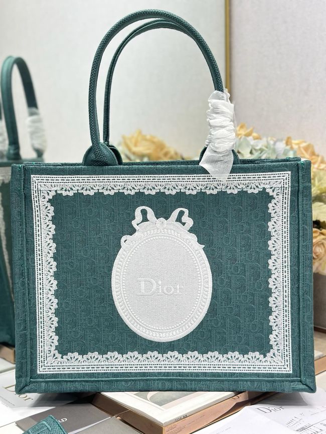 Medium Dior Book Tote with Strap Oblique Embroidery M1354PE-6 Medium Dior Book Tote with Strap Oblique Embroidery M1354PE-6