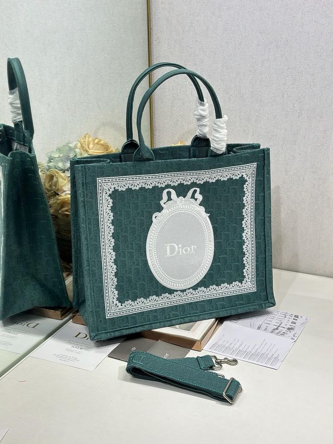 Medium Dior Book Tote with Strap Oblique Embroidery M1354PE-6 Medium Dior Book Tote with Strap Oblique Embroidery M1354PE-6