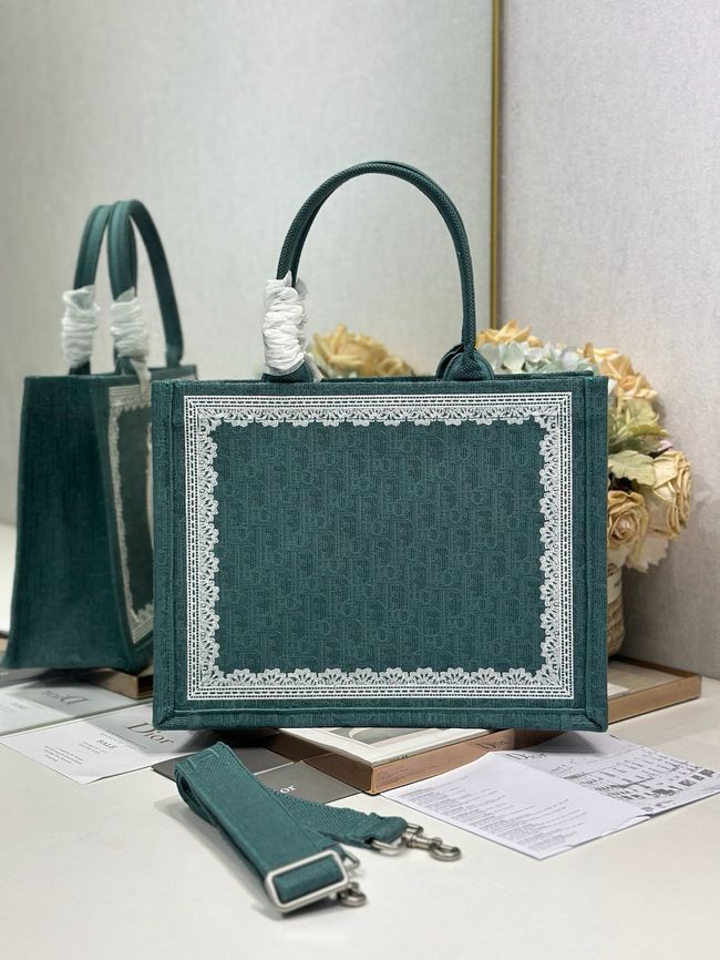 Medium Dior Book Tote with Strap Oblique Embroidery M1354PE-6 Medium Dior Book Tote with Strap Oblique Embroidery M1354PE-6