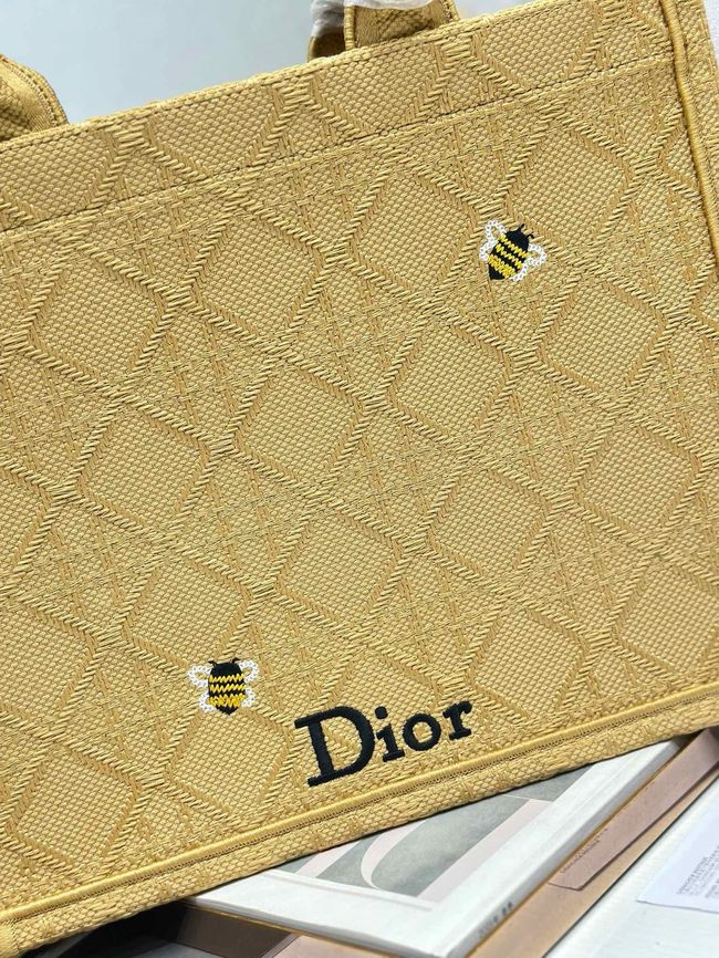 Medium Dior Book Tote with Strap Oblique Embroidery M1354PE-8 Medium Dior Book Tote with Strap Oblique Embroidery M1354PE-8