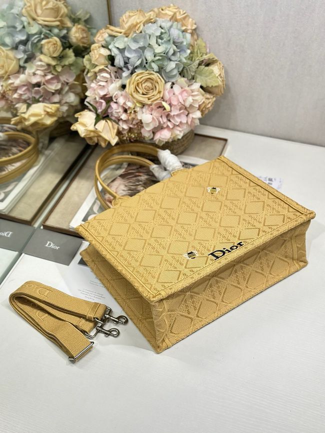 Medium Dior Book Tote with Strap Oblique Embroidery M1354PE-8 Medium Dior Book Tote with Strap Oblique Embroidery M1354PE-8
