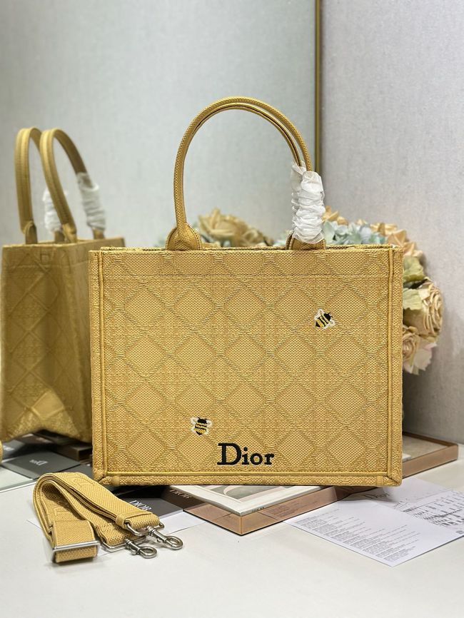 Medium Dior Book Tote with Strap Oblique Embroidery M1354PE-8